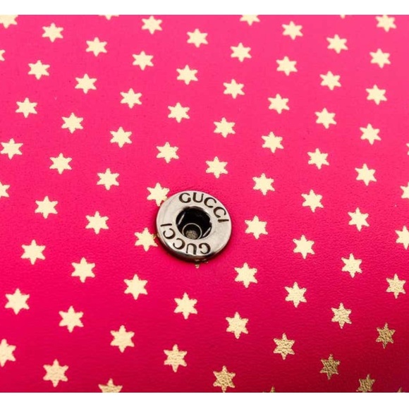 New Authentic Gucci Guccy Logo Moon & Stars Leather Wallet Chain Small P… - Picture 3 of 15